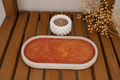 Luxury Handmade Marble Resin Decorative Tray with Sculptural Candle Holder Set