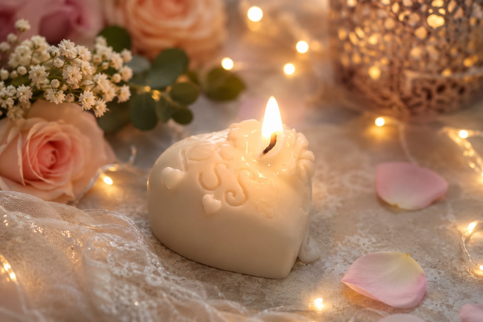 OAKYRA Ornate Heart Candle