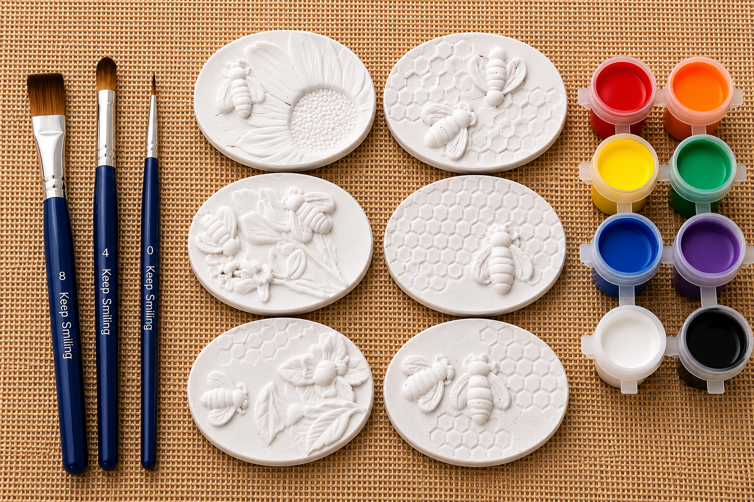 Bee & Honeycomb Plaster Painting Kit — Set of 6