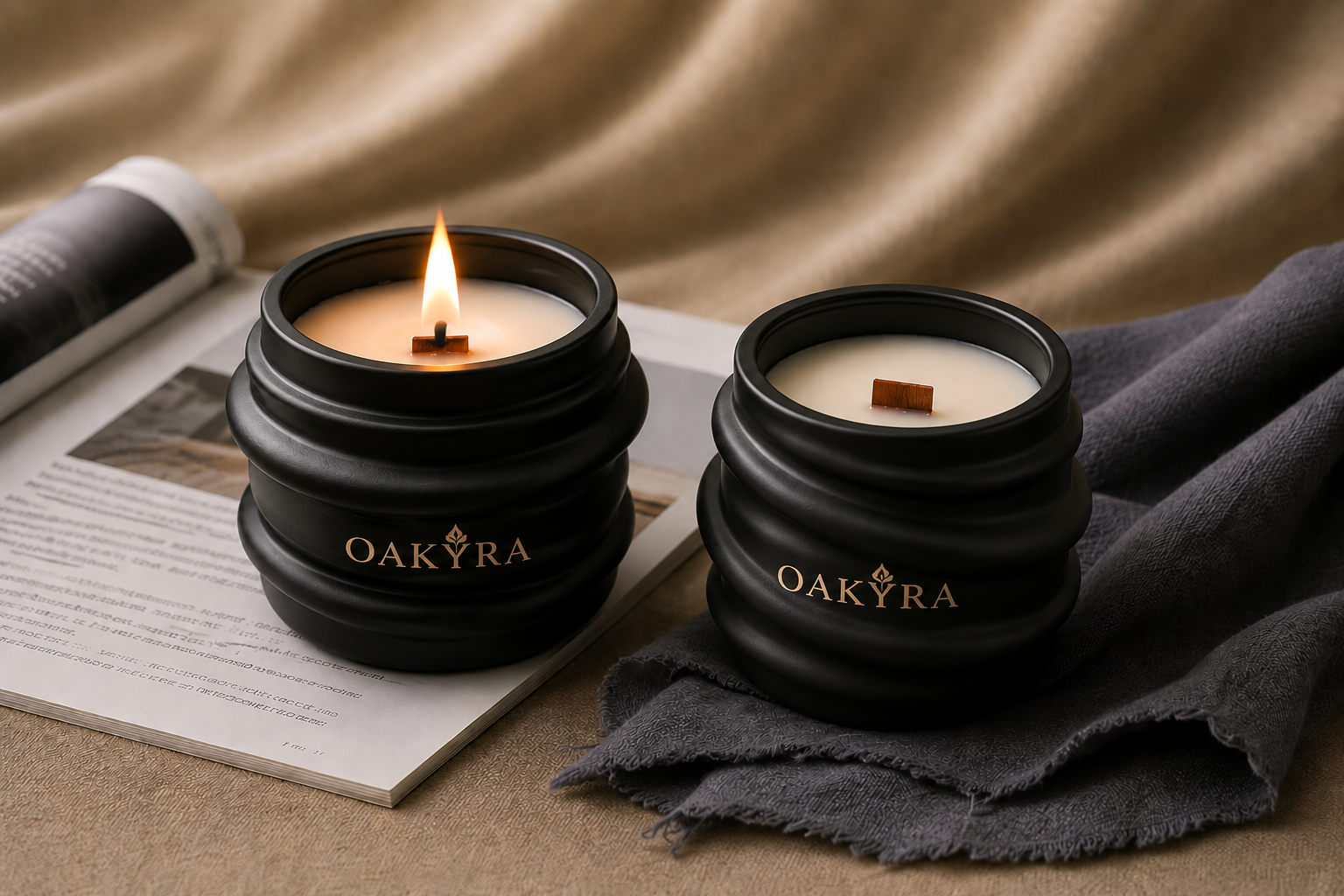 OAKYRA Noir Ripple Candle