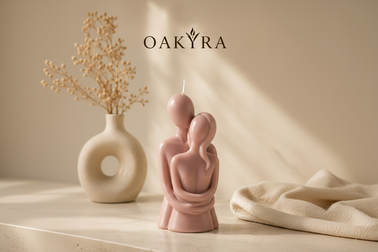 OAKYRA Eternal Embrace Candle – Sculptural Couple Collection