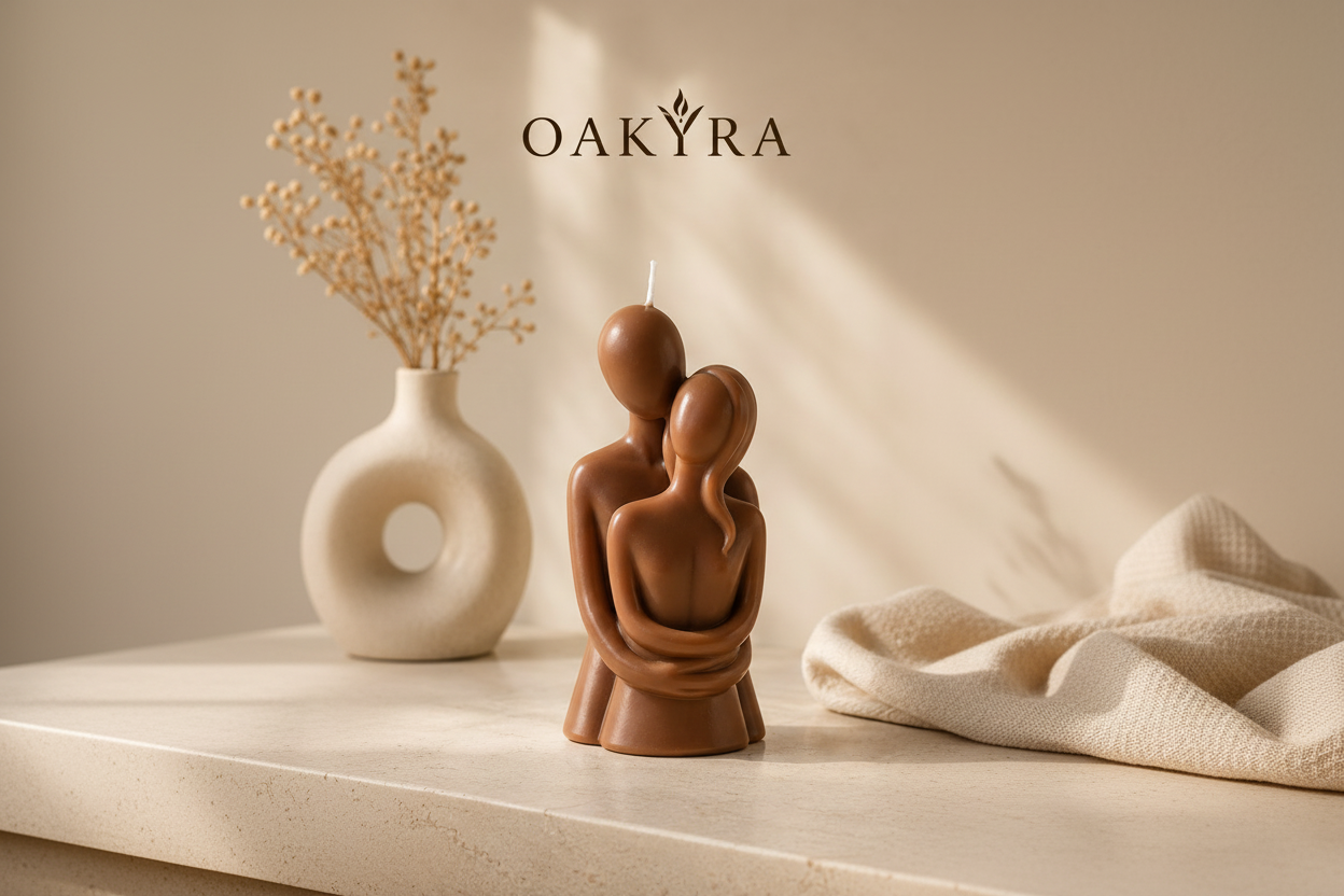 OAKYRA Eternal Embrace Candle – Sculptural Couple Collection