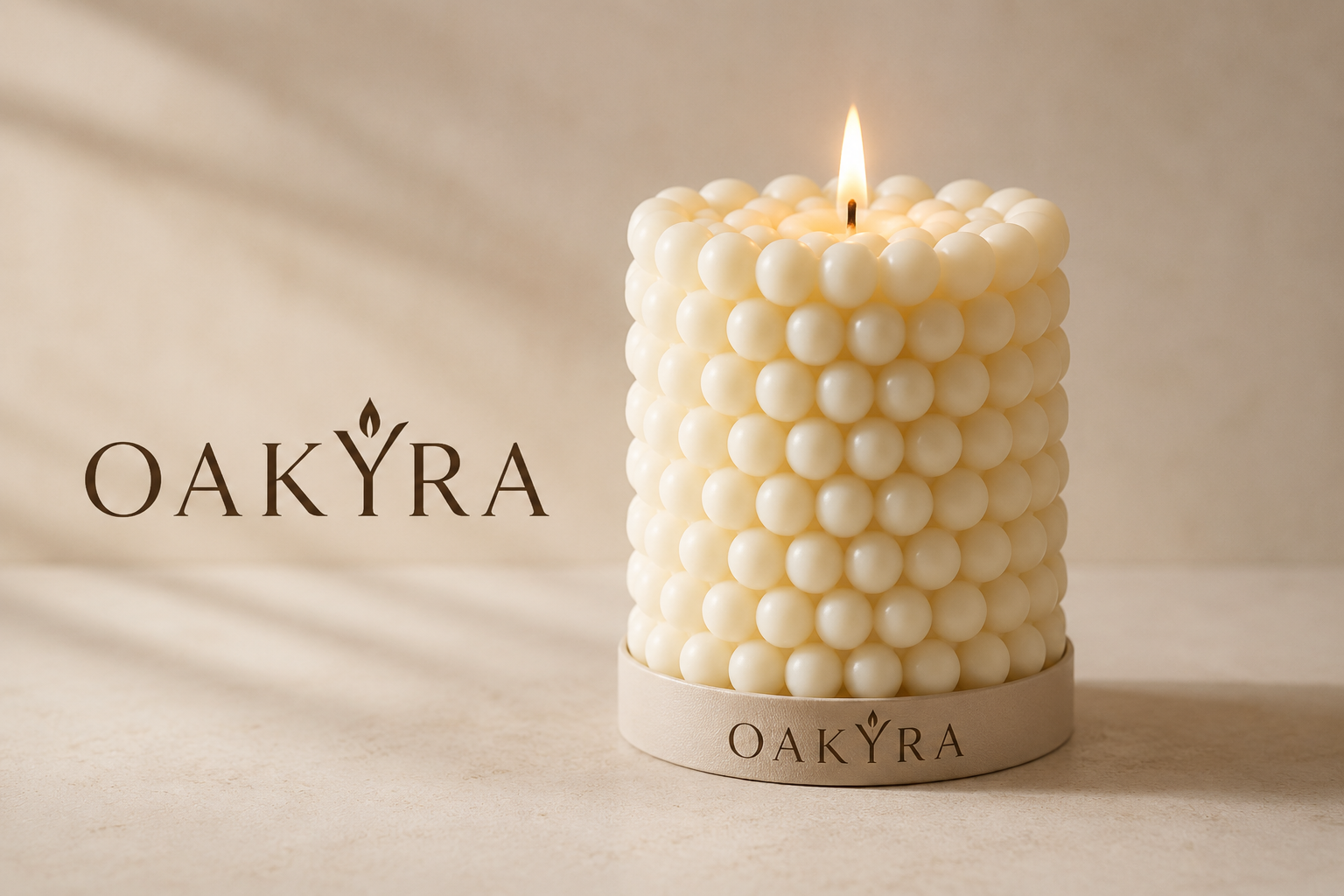 OAKYRA Bubble Pillar Candle