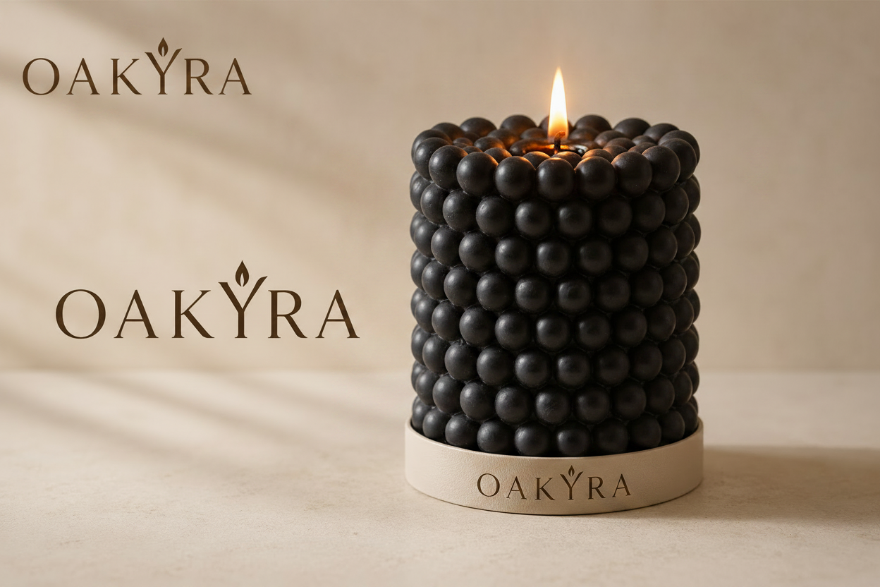 OAKYRA Bubble Pillar Candle