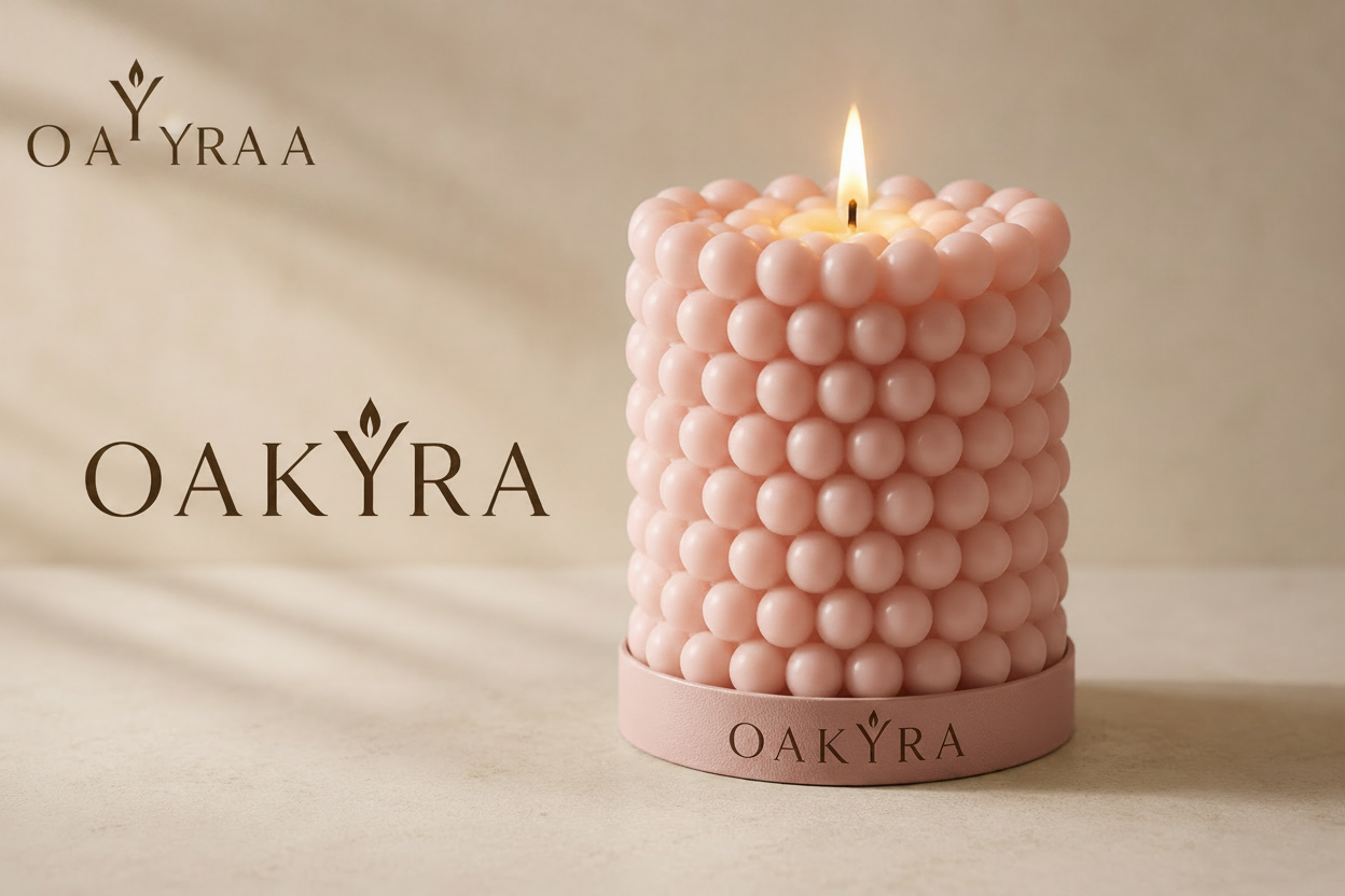 OAKYRA Bubble Pillar Candle