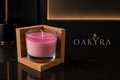 Rose Blush Candle | Oak Wood Holder