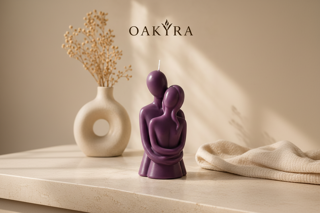 OAKYRA Eternal Embrace Candle – Sculptural Couple Collection