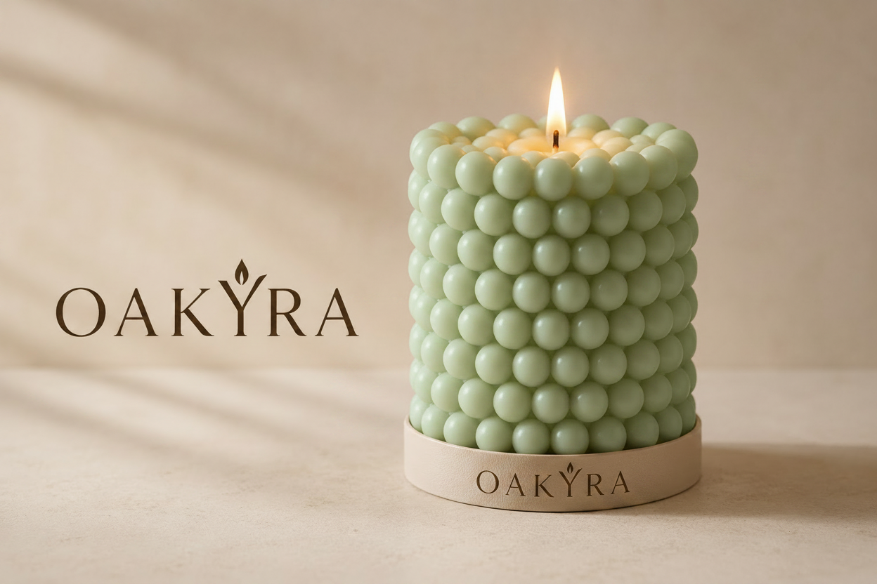 OAKYRA Bubble Pillar Candle