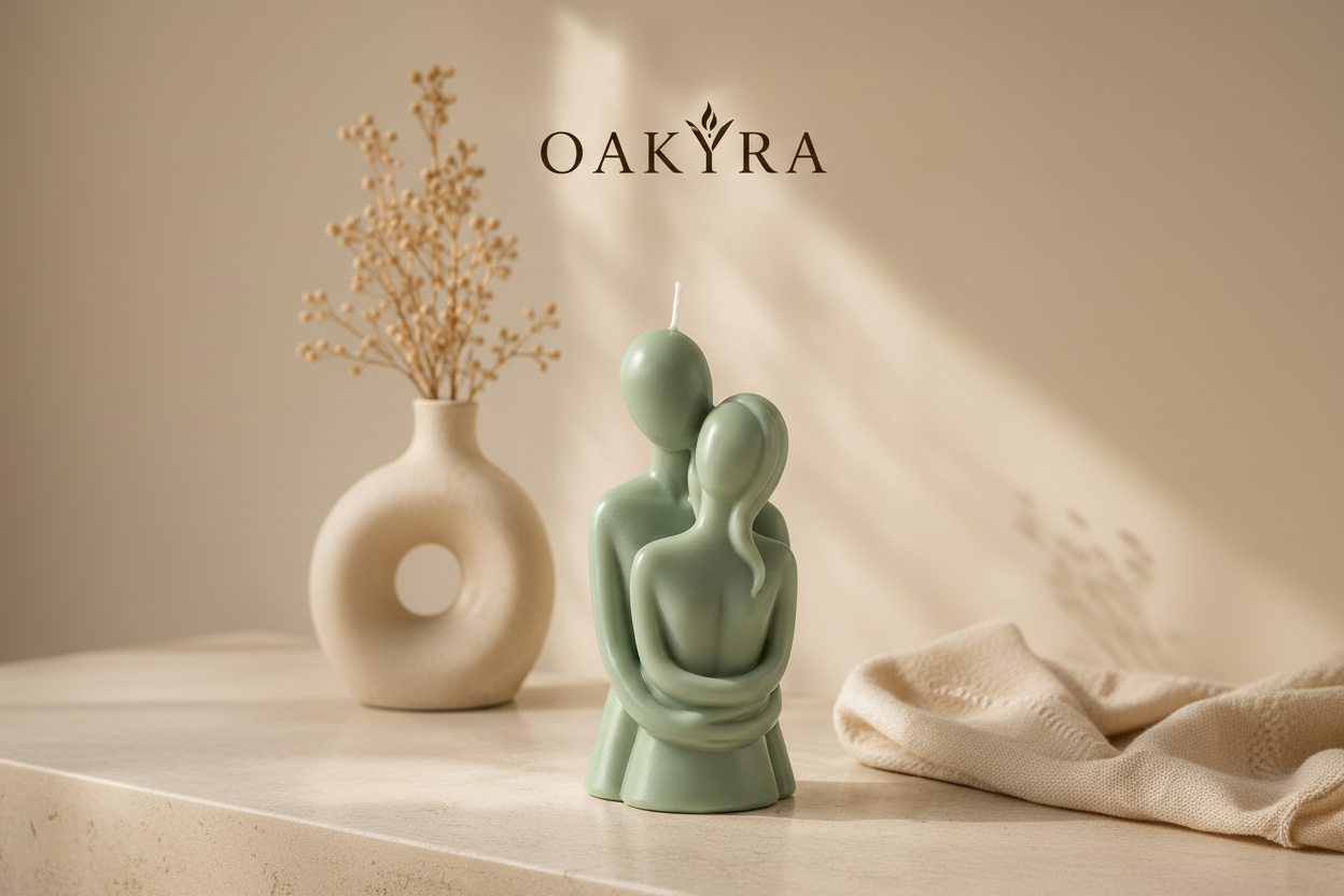 OAKYRA Eternal Embrace Candle – Sculptural Couple Collection