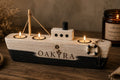OAKYRA Nautical Wooden Tealight Candle Holder