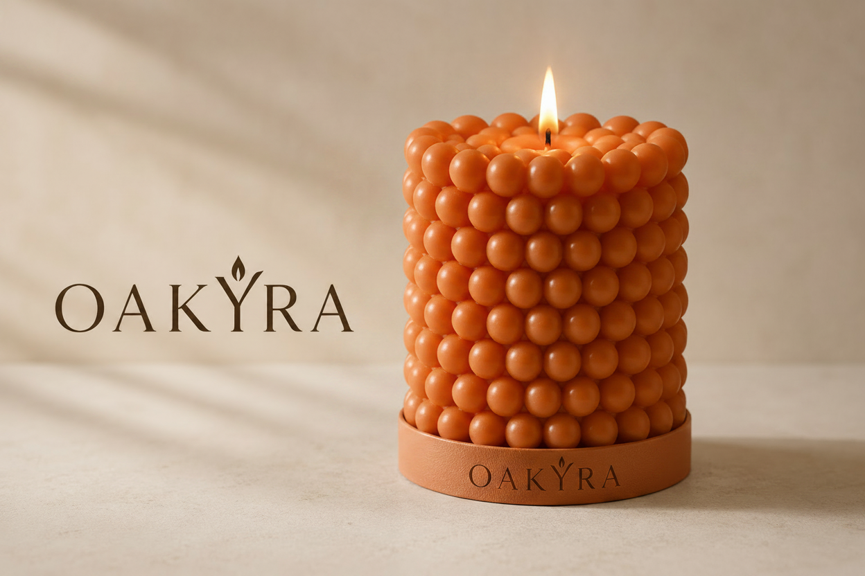 OAKYRA Bubble Pillar Candle