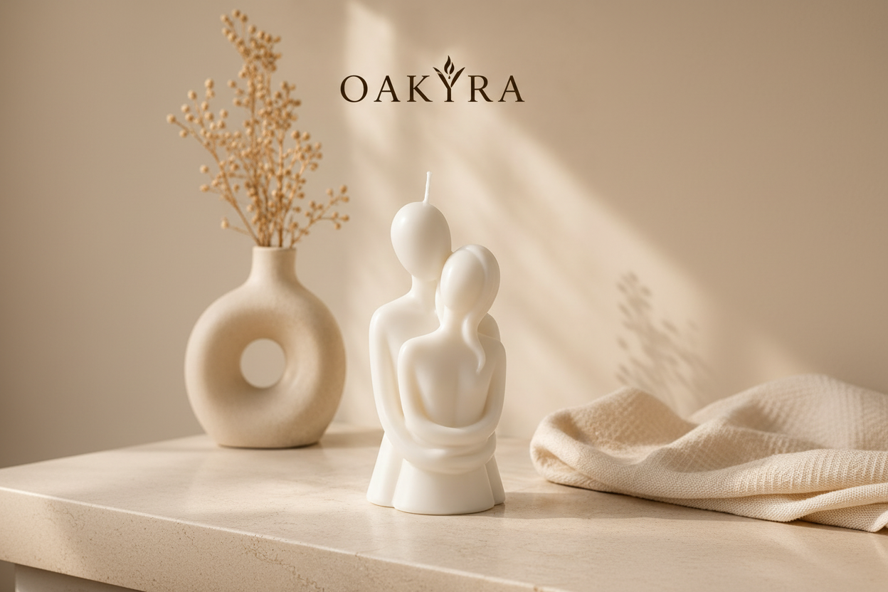 OAKYRA Eternal Embrace Candle – Sculptural Couple Collection